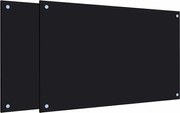 vidaXL Panou antistropi bucătărie 2 buc. negru 80x50cm sticlă securiz.
