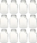 vidaXL Borcane din sticlă cu închidere ermetică, 12 buc., 3 L