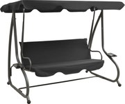 vidaXL Balansoar de exterior cu copertină, antracit