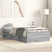 vidaXL Cadru pat, sonoma gri, 90x190 cm