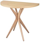 Masă de dining rotundă extensibilă cu blat cu aspect de lemn de frasin 45x90 cm Jubi – Ragaba