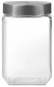 Borcan depozitare cu capac inox 1.8L, patrat, Milos