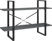 vidaXL Bibliotecă cu 2 rafturi, gri, 100x30x70 cm, lemn masiv de pin