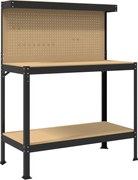 vidaXL Banc de lucru Negru 114 x 54 x 145 cm Lemn aranjat și metal