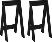 vidaXL Scaune, 2 buc., negru, 40x40x75 cm, lemn masiv de pin