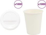 vidaXL Cești de cafea din hârtie cu capace 1000 buc 8oz 200ml