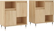 vidaXL Servante, 2 piese, stejar sonoma, lemn prelucrat
