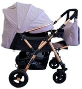 Carucior nou nascuti 2 in 1 BABY CARE™ PRO 511, Cu geanta bebe inclusa, Cadru aluminiu, Maner reversibil, Spatar reglabil in 5 trepte, Amortizoare,