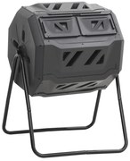 vidaXL Recipient de compost de grădină, negru, 73x64x95 cm, 160 L