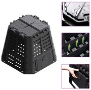 vidaXL Compostor de grădină, negru, 93,3x93,3x80 cm, 480 L