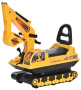 Excavator de jucarie pentru copii HOMCOM, 78x24x58,5cm, galben | Aosom Romania