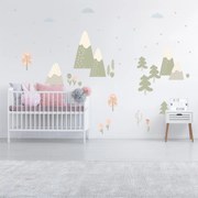 Autocolante de perete - Lumea pădurii în culori pastelate