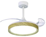 Lustra LED CCT cu ventilator si telecomanda MISTRAL Mini aspect lemn MA-8830
