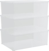 vidaXL Cutii de depozitare din plastic, 3 buc., 10 L, stivuibile