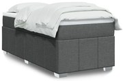 vidaXL Pat box spring cu saltea, gri închis, 80x200 cm, textil