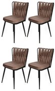 Set de scaune de sufragerie Kusakli Light Brownand Black, 4 buc., 4 buc