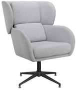 Fotoliu gri deschis wing cu tapițerie din catifea Vanessa – Støraa