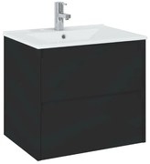 Set dulap baza negru mat si lavoar Roca Unik Claudia 60 cm