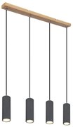 Lustra cu 4 pendule design modern ROBBY gri grafit