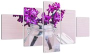 Tablou cu flori violete (125x70 cm), în 40 de alte dimensiuni noi