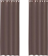 vidaXL Perdele Voile cu Oelii 2 buc Maro 140x260 cm