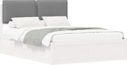 vidaXL Cadru de pat cu tăblie tapițată Gri deschis 160 x 200 cm