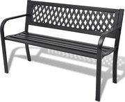 vidaXL Bancă de grădină, negru,118 cm, oțel