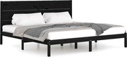 vidaXL Cadru de pat, negru, 200x200 cm, lemn masiv de pin