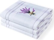 ŠKODÁK Set prosoape bucătărie vafelă LAVANDĂ alb 45 x 70 cm 3 buc