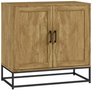 HOMCOM Bufet de Bucătărie cu 2 Nivele și Raft Reglabil, Mobilier din Pal Melaminat și Oțel, 80x40x78 cm, Lemn Natural | Aosom Romania