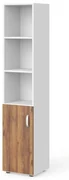 Dulap înalt Manager 39,9 x 42,2 x 196,5 cm, stânga, nuca warmia / alb