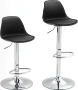 Homcom Set 2 Scaune Bar – Reglabile, Cu Spatar si Pivotante | Aosom Romania