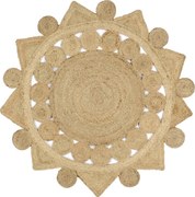 vidaXL Covor manual din iută împletită, 120 cm