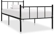 vidaXL Cadru de pat, negru, 90 x 200 cm, metal