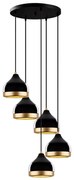 Candelabru suspendat cu cablu YILDO 5xE27/40W/230V negru/auriu