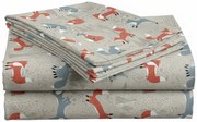 Cearsaf din bumbac pentru patut de copii FOXIVA gri 110x160 cm