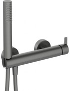 Baterie dus culoare titan cu para si furtun dus Deante Silia Titan