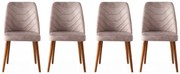 Set de scaune de sufragerie Dallas Pink and Brown, 4 buc., 4 buc