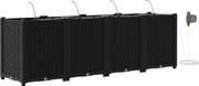vidaXL Vază pentru Grădină 4 pcs Negru 160 x 40 x 53 cm Oțel