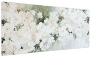 Tablou - Abstracție de Flori Albe (120x50 cm)
