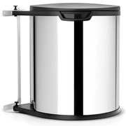 Brabantia Coș încorporabil 647044, 15 L, Deschidere largă, Coș interior din plastic, Inox