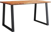 vidaXL Masă cu margini naturale, 140x80x75 cm, lemn masiv de acacia