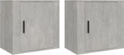 vidaXL Noptiere de perete, 2 buc., gri beton, 50x30x47 cm