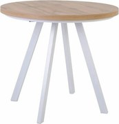 Masa extensibila PARES, stejar wotan/alb, PAL laminat/lemn, 90/180x90x