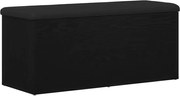 vidaXL Bancă cu spațiu de depozitare Stejar negru 102 x 42 x 45 cm