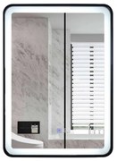 Oglinda Baie Cu Led, 50x70 Cm, Functie Dezaburire, Elit's Esn35 Rama Neagra