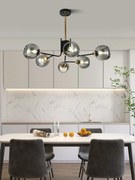 Lustra model N6802-6 – 6 abajururi elegante, finisaj negru