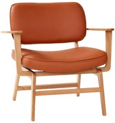 Fotoliu din imitație piele Hübsch Haze, portocaliu