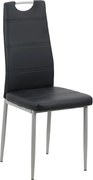 Scaun dining Serena, negru, piele ecologica
