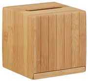 Dispenser servetele faciale  forma cubica Bambus lacuit Natur  14 x 14 x 14 cm